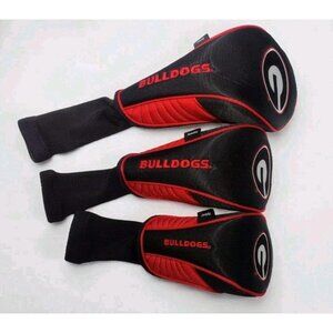 Team Effort Georgia Bulldogs 3-Piece Golf Headcover Set NCAA Embroidered